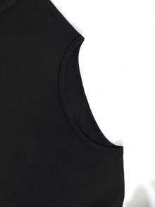 Camiseta de Mujer de Cuello Redondo y Manga Corta con Estampado de Animales Tiernos y Letras Divertidas - Ropa Cómoda y Casual, Blusa Lavable a Máquina para Todas las Estaciones (Corte Regular) - Ideal para el Hogar, Exteriores y Fácil Cuidado - Negro - Ver 4
