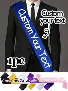 1pc Customized Text Ribbon, Personalized Slogan Ribbon, Custom Text Party Ribbon, Bride-To-Be Ribbon, Bachelorette Party Ribbon - Multicolor - View 6