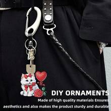 12 piezas Kit de pintura de diamantes de gato DIY - Vibrant de doble cara, colgante acrílico hecho a mano con diamantes de formas únicas - Excelente para decoración del hogar, decoración del jardín, recuerdos de fiesta, accesorios de mochila, decoración del jardín | Llavero decorativo | Formas surtidas, Kit de arte de diamantes - Ver 6
