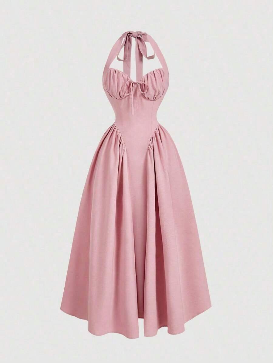 Women Midi Dresses - Rose - View 1