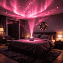 1个北极光效果LED氛围投影灯,RGB遥控器,USB接口,星空投影仪,卧室夜灯投影仪,成人房装饰,家庭影院,天花板装饰,礼品装饰,露营,婚礼装饰,魔幻投影灯礼品,节日派对,家居装饰,礼品 - 多色光 - 查看 4