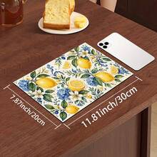1pc Lemon Pattern Absorbent Drying Mat, Kitchen Decor Coffee Machine Pad, Beverage Coaster, Bowl Dish Drying Mat, Handmade Coffee Pot Drainer, Kitchen Floor Mat, Placemat, Tabletop Dish Drying Pad, Breakfast Mat, Heat-Resistant Anti-Slip Draining Mat, Diatomite Draining Mat, Hides Stains, Super Absorbent Kitchen Mat, Easy To Clean Dish Rack Mat, Suitable For Kitchen, Dining Table, Cafe, Bar, Holidays, Parties, Home Decor, Holiday Gifts - Multicolor - View 12