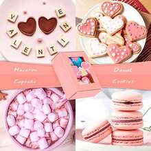 5/30pcs Mini Kraft Paper Boxes With Window, Suitable For Homemade Soap, Small Paper Gift Boxes For Candy, Cookies, Party Favors, Mother's Day - Pink - View 6