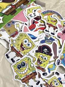 SpongeBob SquarePants 60张/盒 可爱方块裤贴纸 超吸睛动漫卡通礼物 - 查看 1