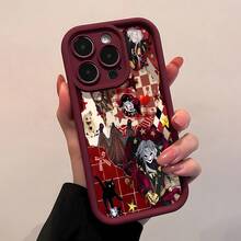Tema de collage rojo y negro del personaje del bufónfunda de teléfono Fundas compatibles con ,Apple,VIVO,OPPO,,, y Honor.Fabricadas en silicona TPU,ofrecen protección contra golpes y caídas.regalos para mamá - Burdeos - Ver 1