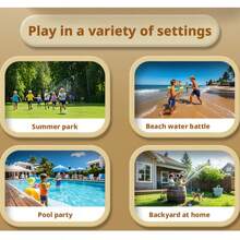 Set de 4 pistolas de agua de ABS para verano, diseño desmontable, gran capacidad de agua, adecuado para piscina, playa, césped y parque acuático - Multicolor - Ver 7