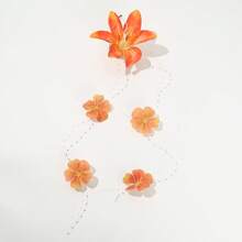 1件装女士夏威夷风情花朵发夹，人造流苏花朵发饰，适合海滩度假、夏威夷婚礼新娘发型 - 彩色 - 查看 6