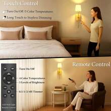 1pc/2pcs Detachable Rechargeable Battery Powered Fabric Soft Light Creative Wall Lamp, 3000K-6000K Dimmable 4 Color Temperatures, Touch & Remote Control Wall Lamp/Picture Frame Lamp/Wall Art Lamp With Memory & Timer Function, Suitable For Indoor Decor/Bedroom Decor/Wall Decor (Bulb Included) - Gold - View 7