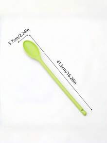 1pc Candy Color PP Salad Spoon, Kitchen Small Food Mixing Spoon, Long Handle Cooking Fruit Dessert Spatula - Multicolor - View 13