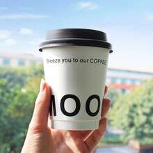 Bộ 10/25/50 cốc giấy cà phê hai lớp dùng một lần ODMOOD màu trắng, dung tích 330ml, thích hợp cho các buổi họp mặt gia đình và tiệc chiêu đãi doanh nghiệp. - trắng - Xem 2