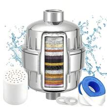 20 Stage Shower Filter, Hard Water Shower Filters For Chlorine Heavy Metal And Other Sediments Removal, Dramatically Improves The Condition Of Your Skin And Hair - G1/2 英寸 - 查看 1