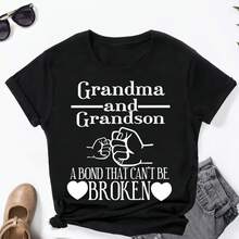 Printed T-Shirt For Men And Women - 黑色 - 查看 6