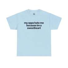[100% Cotton] VPRNT T-Shirt With Funny Meme: "My Opponents Hate Me Because I'm Nice." | Y2K Streetwear Style T-Shirt |  Viral Graphic Tee, Comfortable Styles For Summer, Fall, And Winter, Short-Sleeved Tops - Unisex Everyday Wear For Women And Men - 藍色 - 查看 7