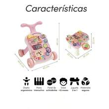 2-In-1 Musical Baby Walker With Interactive Toys And Portable Design - Rose - View 2