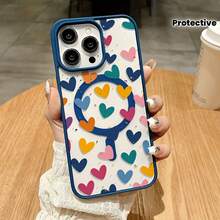 a Phonecase:AVibrantHeartGraffitiDesignThatFitsEliPhone16Pro15PlusY14ProfessionalMaxMagneticPhoneCasesCompatiblewithWirelessChargingforAppleDevicesIncludingEliPhone1112ProAnd13ProAsGoodAsA - Azul - Ver 8