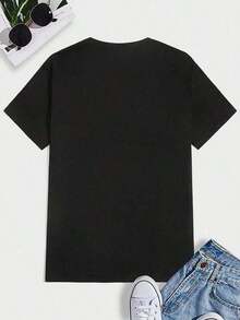 Witllent Men's T-Shirt, 100% Cotton, 90s Vintage Style, R&B Cassette Tape Design, Music Graphic Tee, 220g Thick Cotton T-Shirt For Men, Regal - 黑色 - 查看 2
