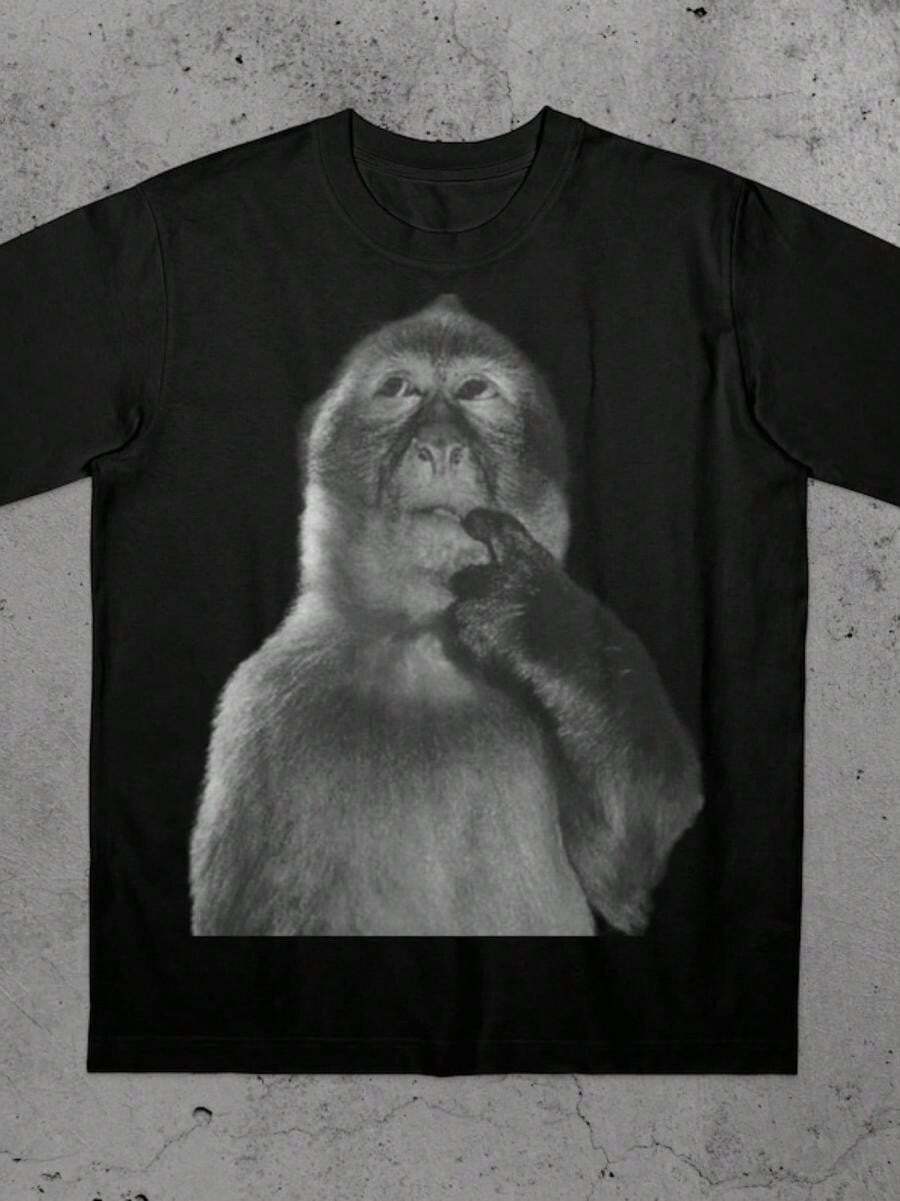 Funny Monkey Shirt, Stupid Meme Tshirt, Dank Memes Tee, 90s Vintage Bootleg, Odd Core - Hồng - Xem 1