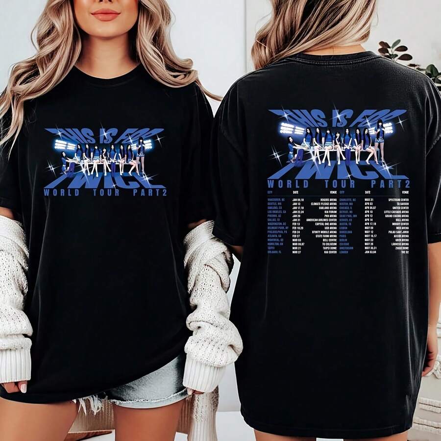Twice This Is For Concert Part 2 T-Shirt Twice World Tour In North America Shirt - 黑色 - 查看 1
