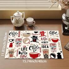 1pc Coffee Element Absorbent Drying Mat, Kitchen Decor Coffee Machine Mat, Beverage Mat, Bowl & Plate Mat, Handmade Coffee Pot Draining Mat, Kitchen Floor Mat, Coaster, Dining Table Mat, Kitchen Counter Bowl & Plate Drying Mat, Breakfast Mat, Heat-Resistant Anti-Slip Drying Mat, Diatomite Drying Mat, Hides Stains, Super Absorbent Kitchen Mat, Easy To Clean Dish Rack Mat, Suitable For Kitchen, Dining Table, Coffee Shop, Bar, Holiday, Party, Home Decor, Holiday Gift - Multicolor - View 22