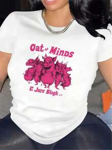 Short-Sleeved Polyester T-Shirt For Restaurant Use, With A Durable And Lightweight Design, Comfortable Fit And Unique Graphic Print On The Front, Ideal For Casual Wear In Various Environments - [白色的] - 查看 1