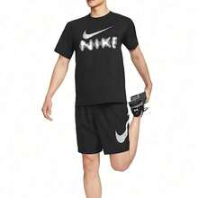 HYVERSE  - Camiseta de manga corta informal, transpirable, de secado rápido, suave y versátil para - Negro - Ver 5