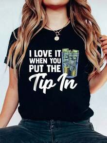 Camiseta de Algodón Estilo Vintage con Estampado de Slogan de Lisboa, Divertida para Mujer, Regalo para Bartendera o Mixóloga, Camiseta de Algodón Estampada para Verano, Top Suave de Manga Corta para Mujer, Camiseta Elegante y Cómoda para Mujer, Camisetas Gráficas para Uso Diario en Verano. - Negro - Ver 1