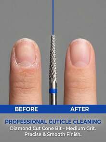 150 Grit Tungsten Carbide Nail Drill Bit, Professional Tungsten Carbide Nail Cleaner Drill Bit For Calluses, Dead Skin And Nail Care, Bi-Directional Rotation - Blue - View 5