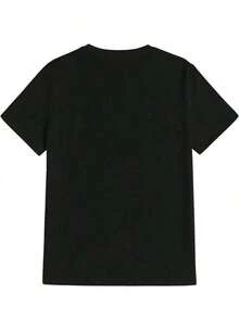 Camiseta impresa de una sola pieza con diseño de banda de rock vintage, cuello redondo, mangas cortas, top de poliéster de verano. Incluye música popular, canciones de rock, bandas de heavy metal, bandas de punk, etc. Vintage, Ropa de Hombre, Esencial para el Verano, Viajes, Citas, Playa - Negro - Ver 3