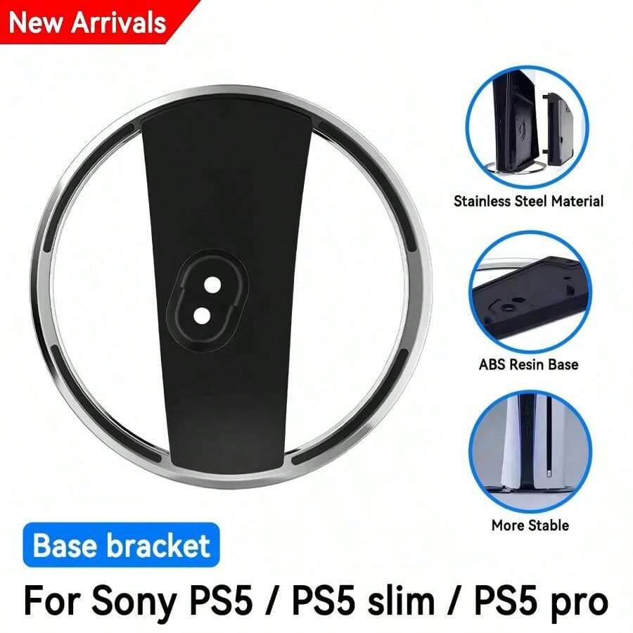 VAORLO Vertical Stand Metal Base Holder For P5 Slim/P5 PRO Game Console, Suitable For P5 Slim P5 Vertical Stand, With Optical Drive/Digital Version Game Console Accessories, Screws Included