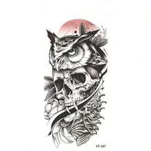4 piezas de tatuajes temporales de estilo oscuro, con patrones de tigre y serpiente, tatuajes realistas impermeables y resistentes al sudor para brazos, piernas, hombros y clavículas - negro - Ver 3