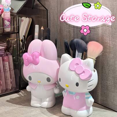 SANRIO 1pc Cute Multifunctional Decor, Japanese Cartoon Pen Holder Vase Storage Box, Adorable Desktop Organizer, Ideal Gift For Girls And Fans On Valentine's Day And Back To School Season (Product Has Minor Defects, Please Do Not Purchase If Bothered)