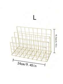 1/2pcs Modern Metal Bookshelf With 3 Storage Baskets, Minimalist Iron Desktop Organizer Rack, Desk Tidy Shelf, Bookshelf Storage Rack, Multi-Function Magazine Newspaper Storage Box, Suitable For Home Office Organization And Decor - Multicolor - View 13