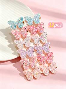 12 Pinzas de pelo estilo clip lateral multifuncionales, adecuadas para uso diario, ocio, viajes dulces y fotografía (color aleatorio) - Multicolor - Ver 7