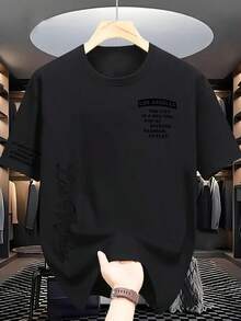 La Moda de Los Ángeles Combina Tradición y Elementos Modernos, Camiseta de Cuello Redondo para Hombre, Versátil y Cómoda - Negro - Ver 1
