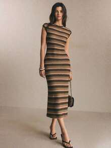 Vestido ajustado de mujer con rayas de moda, de verano - Multicolor 2 - Ver 3