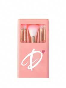 1 Set Portable Makeup Brush Set With Mirror, Heart-Shaped Letter A-Z Print, Boxed Makeup Brush Set, Multi-Functional Foundation Brush And Eyeshadow Brush, High-Quality Bristles, Beginner Makeup Tools, Cosmetic Storage Rack, Suitable For Travel, Daily Use, Home Use, Perfect Gift For Girls, Teens, Makeup Enthusiasts, And Essential For Mother's Day, Father's Day, Graduation, National Day - Multicolor - View 14