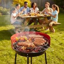 Inde ALGON | Charcoal Barbecues With Zinc-Plated Grill, Round, Rectangular And Tabletop Models In Various Sizes, Portable Barbecues For Garden, Terrace Or Camping - 直徑 33 厘米 - 查看 3