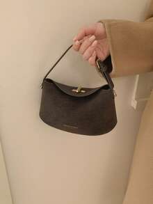 1 件装休闲百搭女士手提包，纯色时尚斜挎包，可调节肩带，PU 皮革材质，适合日常使用，年轻女性，通勤，购物，约会，办公，商务场合。 - 咖啡 - 查看 10