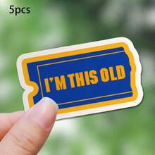 1/2/5pcs "I'M THIS OLD" Vintage Movie Ticket Sticker,Suitable For Cars, Motorcycles, Computers, Mobile Phones, Doors, Windows , Walls, Scrapbooking & Decor - A - View 10