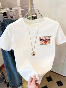 Bohemian Style, Bohemian Style, Women's T-Shirt, Short-Sleeved Graphic Tee, Casual Street Style, Cute Summer Top, Casual Summer Style, Casual Summer Style - 白色 4 - 查看 2