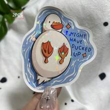 1/2/5 miếng dán hình vịt hoạt hình hài hước "Tôi có thể đã làm hỏng việc rồi", thích hợp dán lên laptop, bình nước, ván trượt, cốc, ốp điện thoại, máy tính bảng, sổ tay, nhật ký, bàn làm việc văn phòng. - A - Xem 7