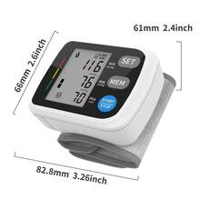 JIACOM 1pc Smart Wrist Blood Pressure Monitor, Dual User Mode Automatic Portable Home Blood Pressure Meter, One-Key Fast Reading, USB & Battery Powered, Memory Function, Heart Rate Monitoring, Pulse Wave Display, User-Friendly Interface, Novel Design, Attractive Appearance (Batteries Not Included) - White - View 10