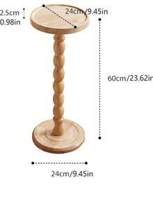 Mesa de café portátil y móvil de madera maciza, mesa de té, estantería móvil para jardín, balcón, sala de estar, dormitorio, soporte para velas, mesa pequeña para jardín, estantería para plantas - Granate - Ver 4