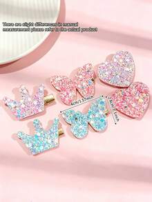 12 Pinzas de pelo estilo clip lateral multifuncionales, adecuadas para uso diario, ocio, viajes dulces y fotografía (color aleatorio) - Multicolor - Ver 4