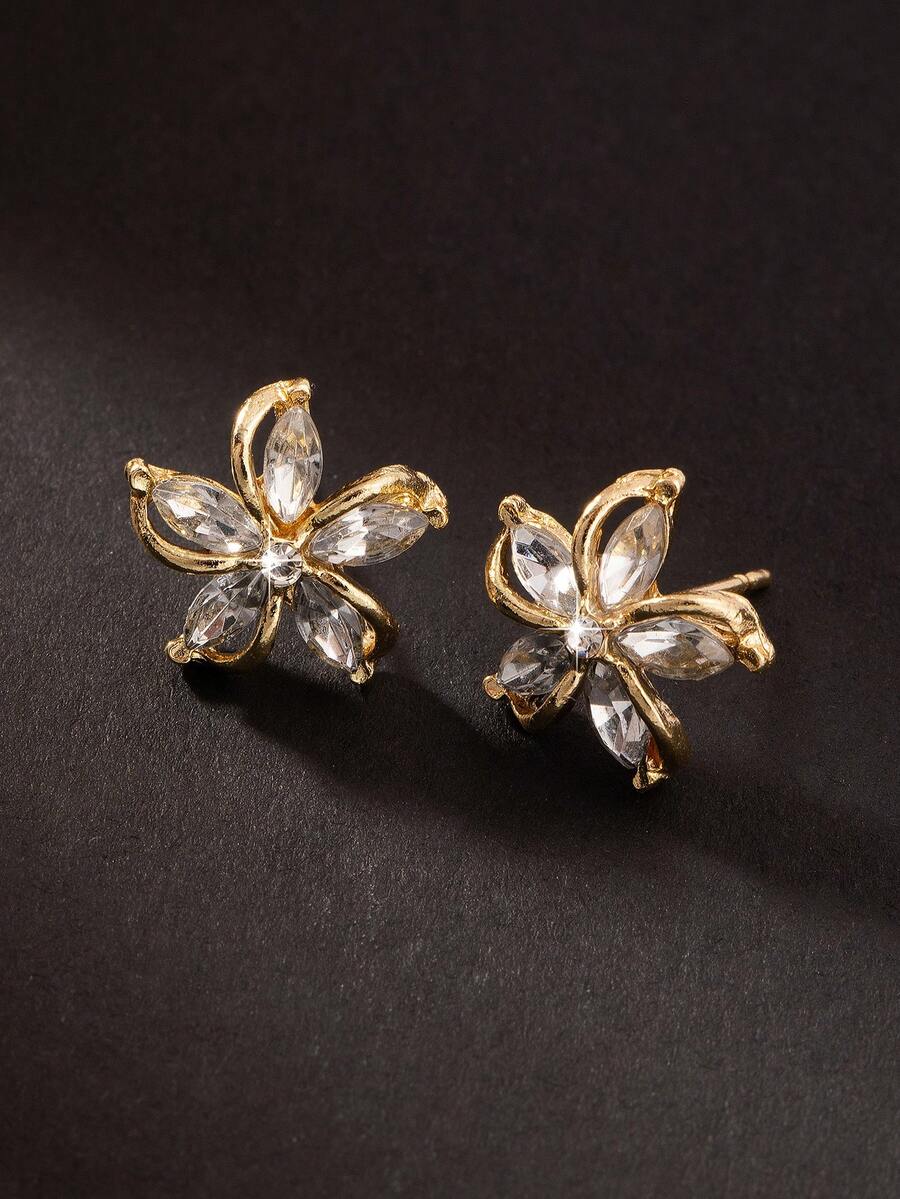 1 paire de boucles d'oreilles à la mode et best-sellers avec un design de trèfle, convenant pour un port quotidien, excellent cadeau pour les amis - Doré - Voir 1