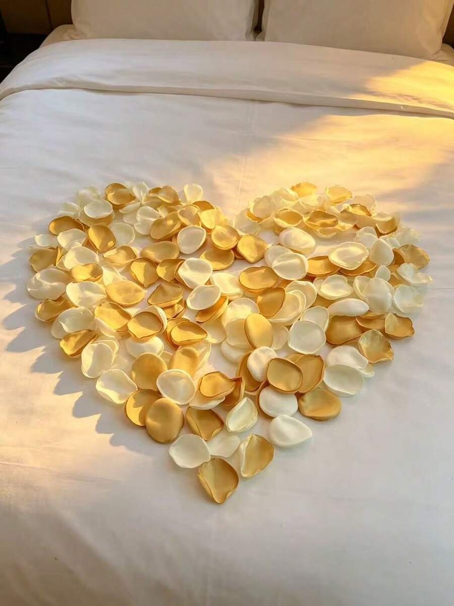 100pcs Handmade Silk Rose Petals With Fringed Edges, Suitable For Wedding, Wedding Ceremony, Holiday Decoration, Proposal, Valentine's Day - Multicolor - View 1