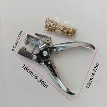 Metal Punching Tool Set, Including Grommets, Professional Multifunctional Artificial Leather Punching Tools, Suitable For Punching Belts, Metal Rings, DIY Leather Crafts, Eyelets, Binding Machines, Labels, A4 Paper, Hanging Ropes, Multi-Purpose Office Punching Tools - Set - View 3