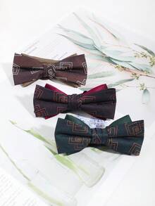 1pc Men's Fashion Rhombus Pattern Bow Tie, Comfortable Versatile For Daily Wear, Party, Events - Multicolor - View 1