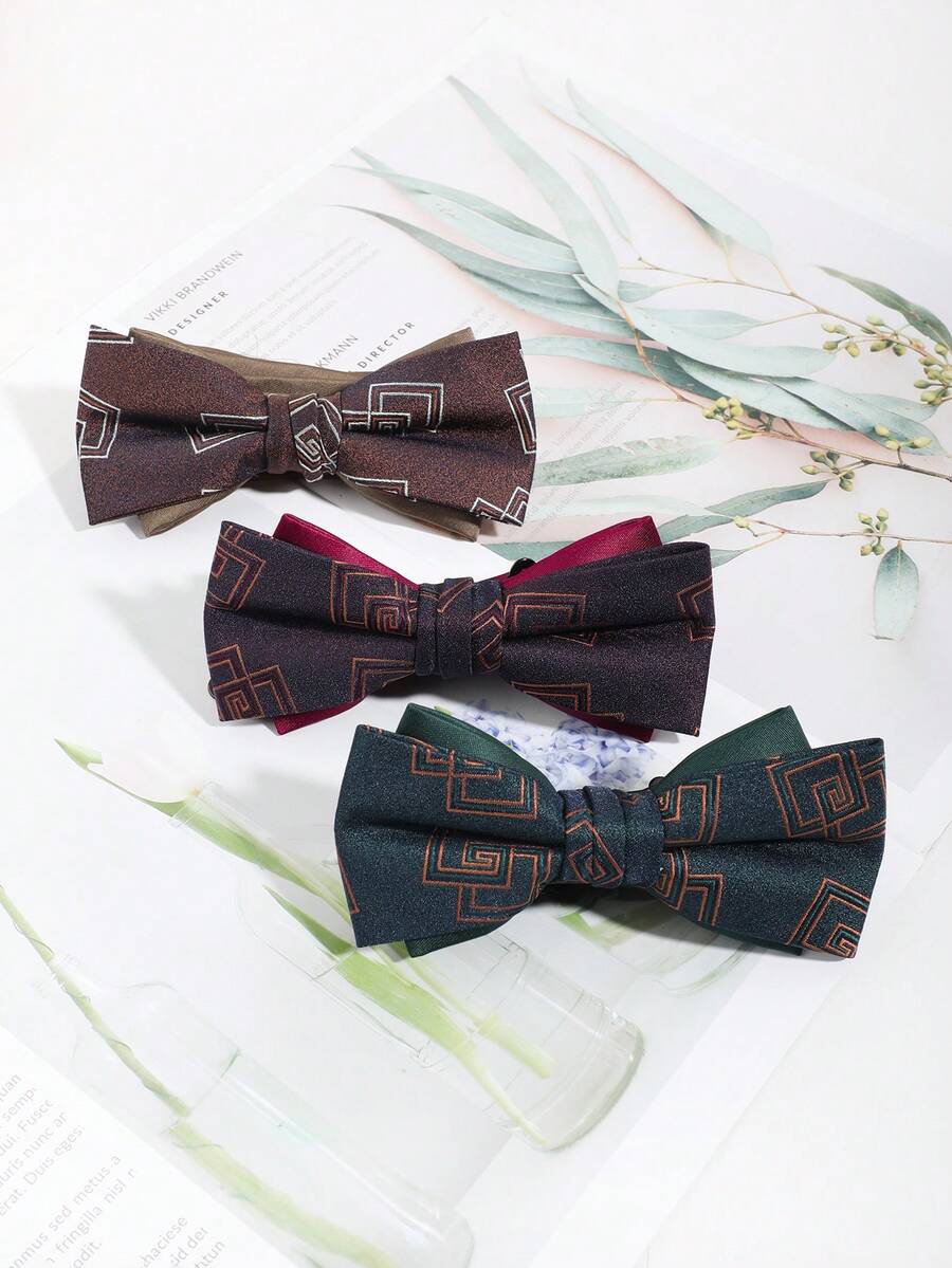 1pc Men's Fashion Rhombus Pattern Bow Tie, Comfortable Versatile For Daily Wear, Party, Events - Multicolor - View 1