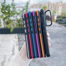 Ốp lưng điện thoại hai tông màu, chất liệu giả da, có nam châm giữ camera. - màu đen - Xem 2